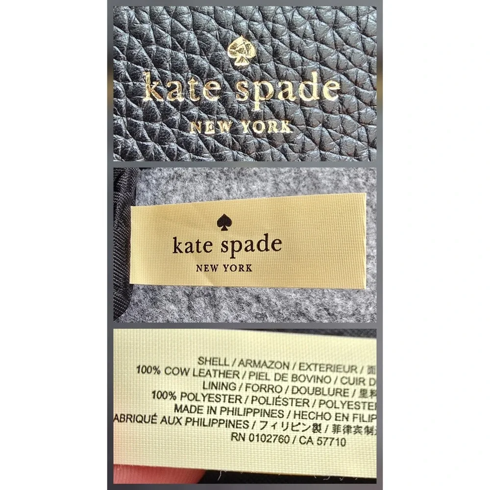 Kate Spade Chester Street Tinie Pebbled Leather Wristlet Clutch Tassel Black EUC